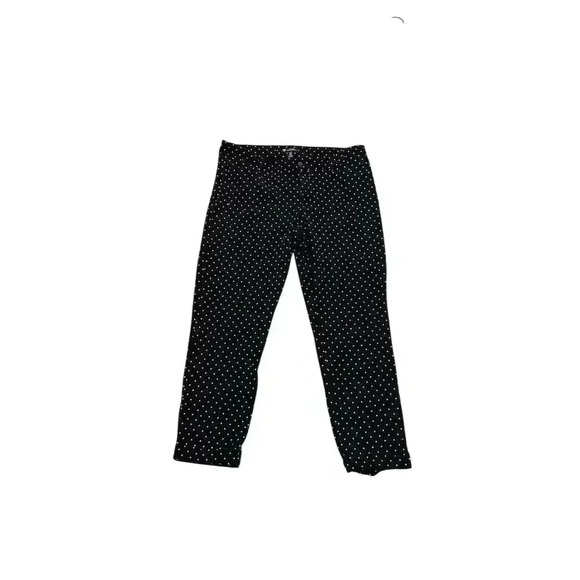 Gap Women's Slim Crop Polka Dot Pants Black Size 12 Casual‎ - Picture 1 of 6